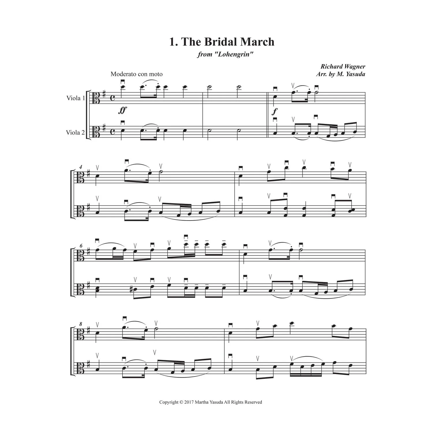 Yasuda Wedding Melodies Zwei Bratschen Noten Download