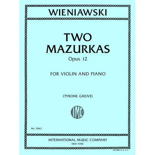 International Wieniawski 2 Mazurkas Opus 12 Violinenoten Violine