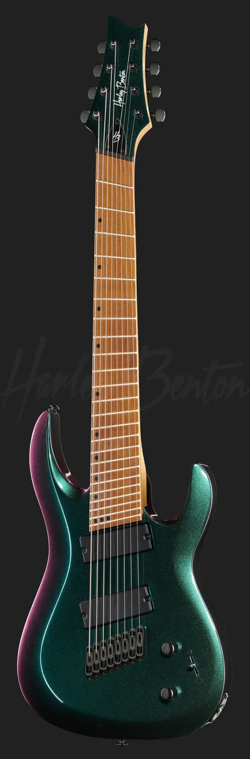 Harley Benton R-458FFB Roasted 8-Saiter Multiscale Flip-Flop Blue