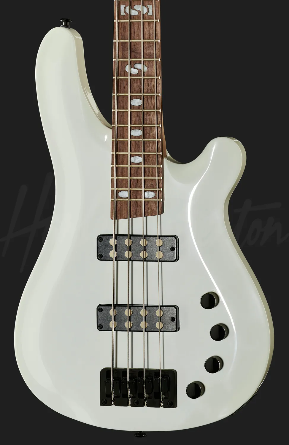 Harley Benton B-450 WH E-Bass aktiv weiß 24 Bünde