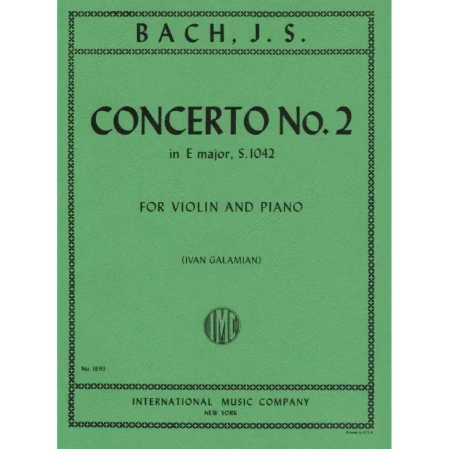 Shar Music Bach Konzert Nr. 2 E-Dur BWV 1042 Violinnoten Galamian