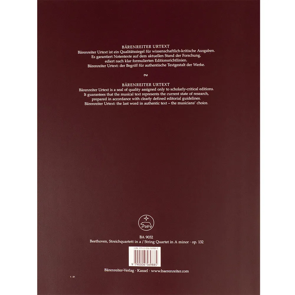 Beethoven Streichquartett a-moll op. 132 Noten Stimmen