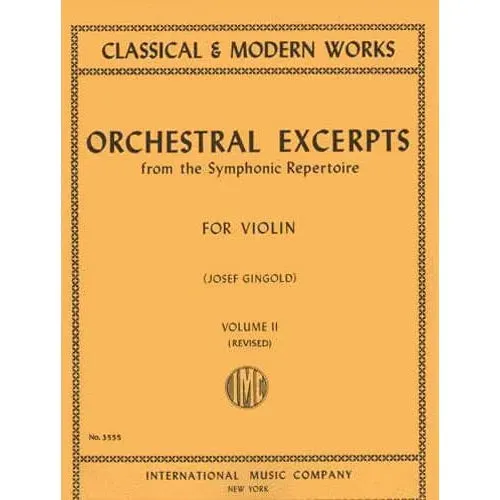 Shar Music Gingold Orchestral Excerpts Vol.2 Violin-Noten