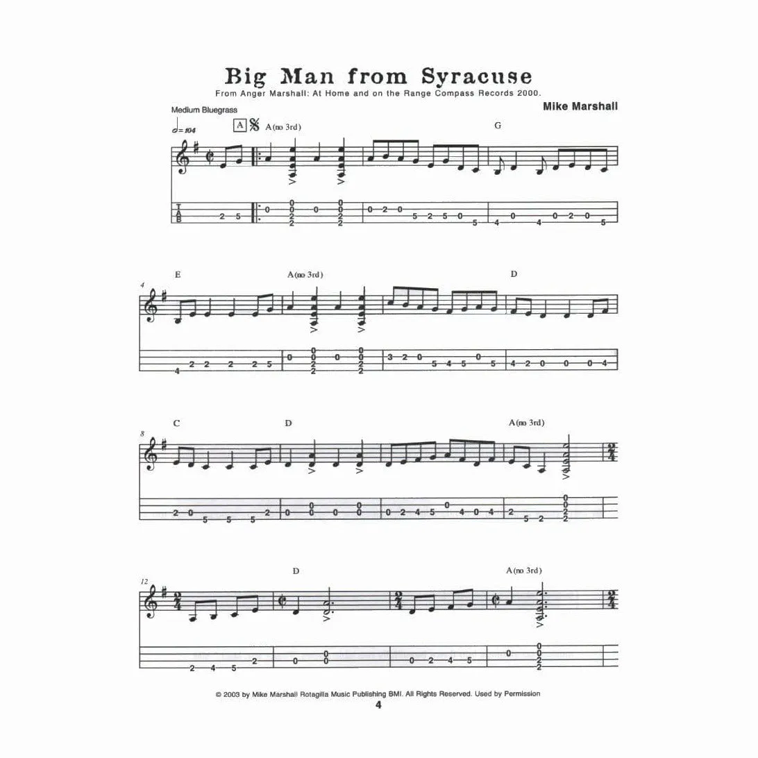 Shar Music Mike Marshall Collection Notenbuch Intermediate Mandoline