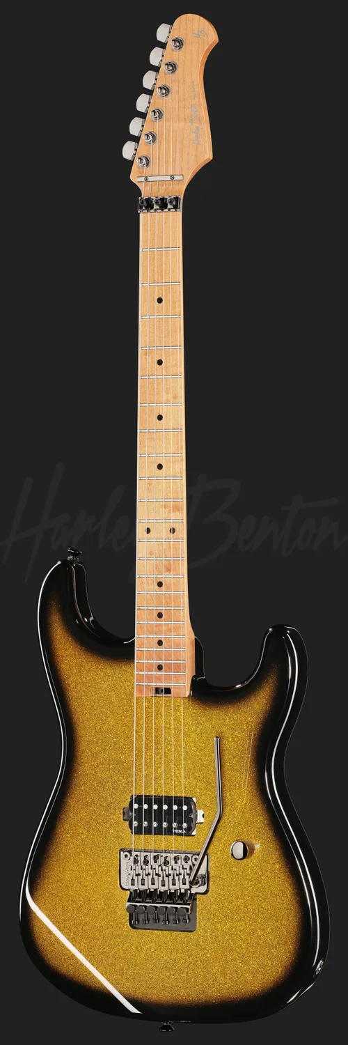Harley Benton ST-80FR E-Gitarre Floyd Rose Gold Sparkle 80er