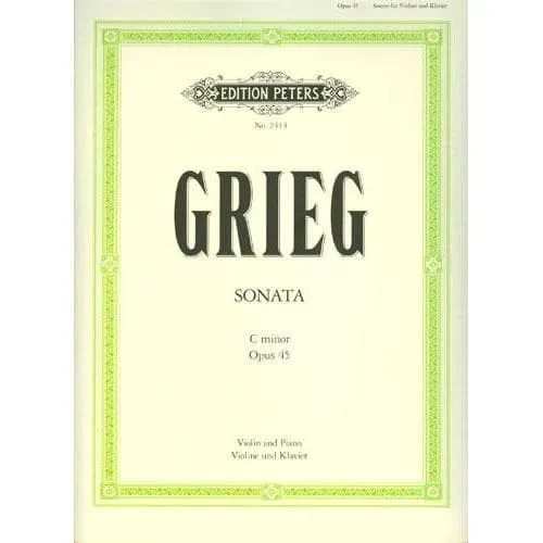 Grieg Sonata No 3 c-moll Op 45 Violinnoten Peters Yankelevich