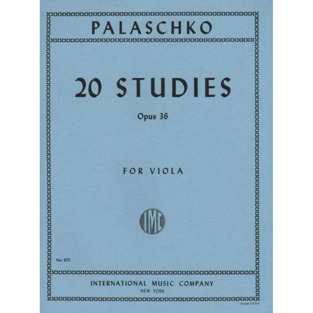 International Palaschko 20 Etüden Op.36 Noten Viola