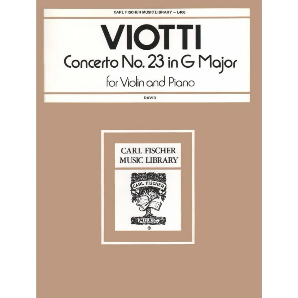 Carl Fischer Viotti Konzert Nr 23 G-Dur Violine Klavier Noten