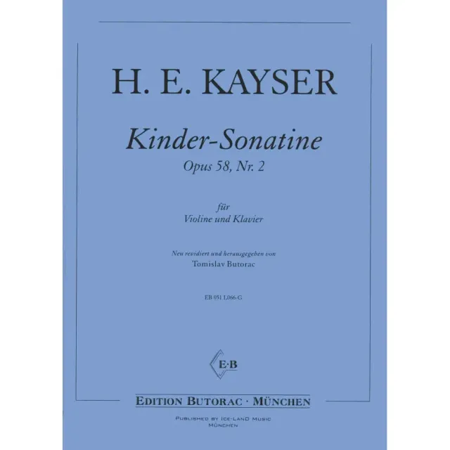 Ice-Land Kayser Op. 58 Nr. 2 Noten Violine Klavier