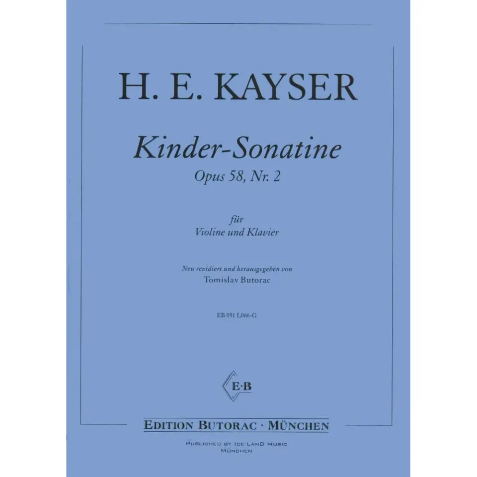 Ice-Land Kayser Op. 58 Nr. 2 Noten Violine Klavier