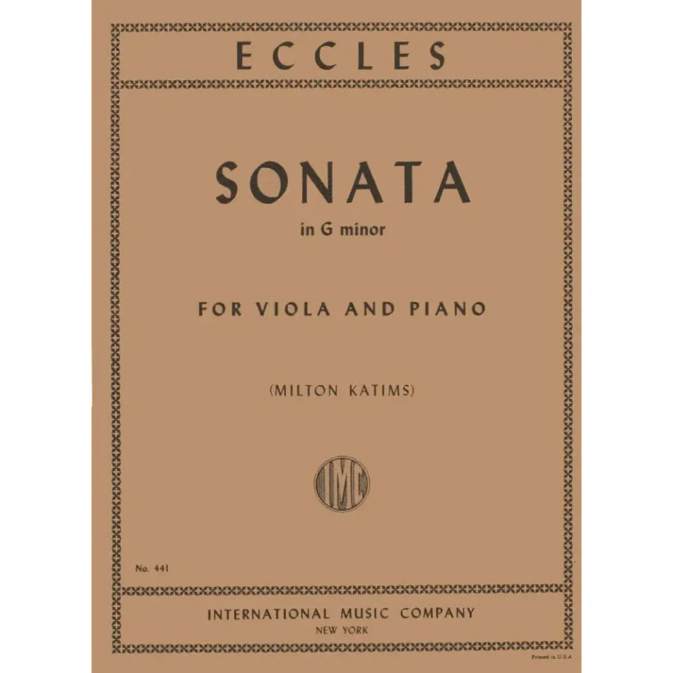 Eccles Sonate g-moll Viola Klavier Noten Katims