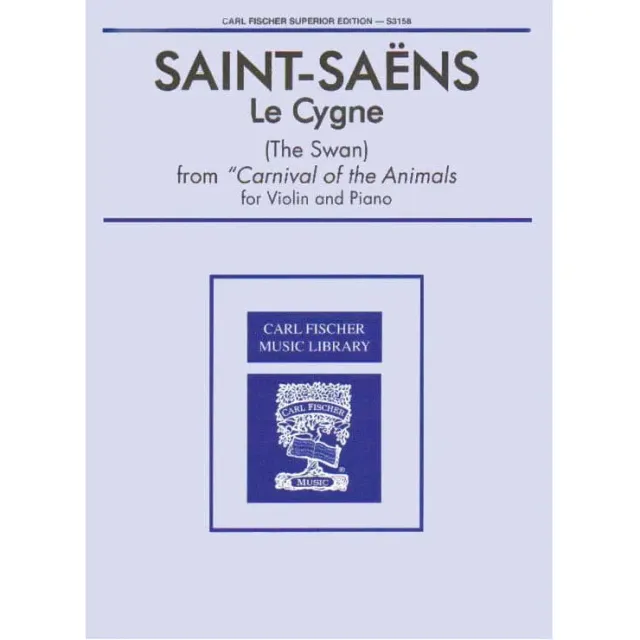 Saint-Saëns Schwan Violin-Noten Klavier Carl Fischer leicht