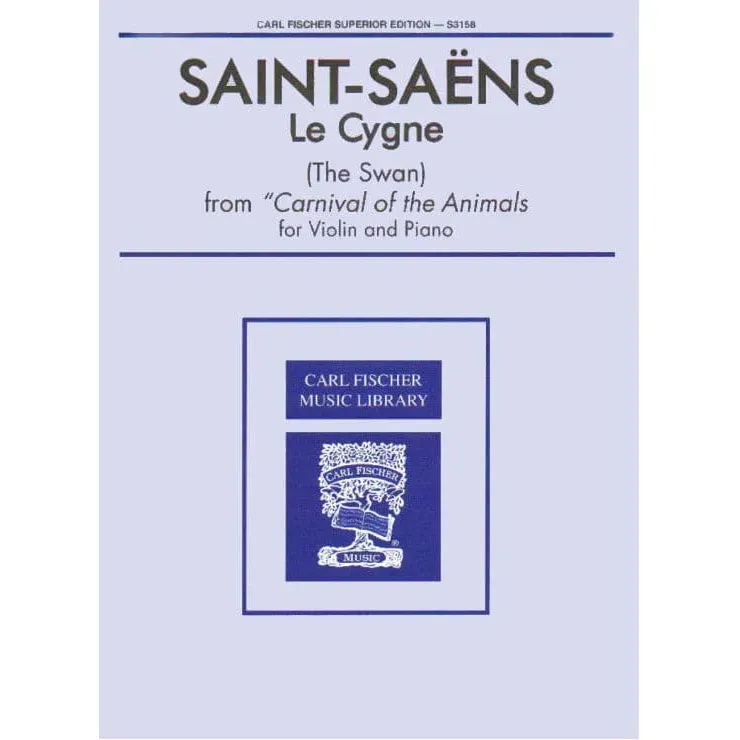 Saint-Saëns Schwan Violin-Noten Klavier Carl Fischer leicht