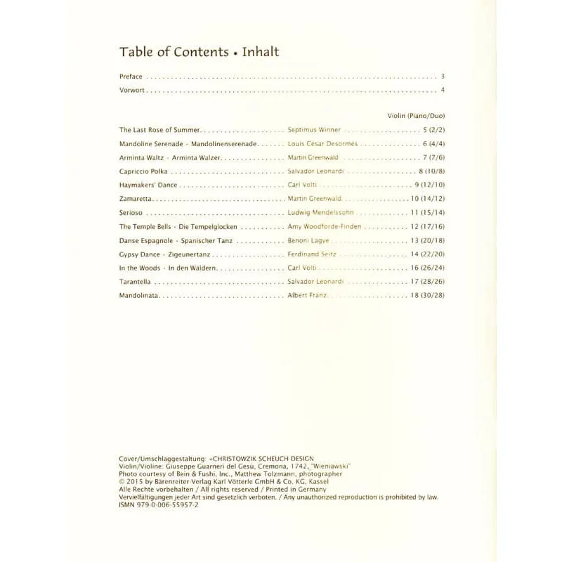 Bärenreiter Sassmannshaus Violin Recital Album 2 Noten erste Lage