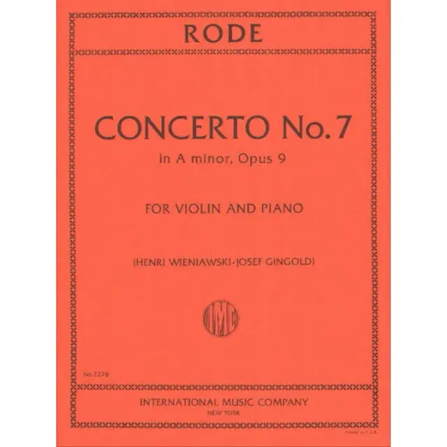 International Rode Konzert Nr. 7 a-Moll Op. 9 Noten Violine Klavier Gingold