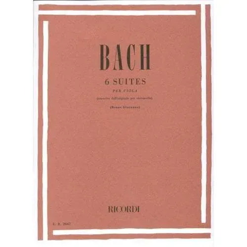 Ricordi Bach 6 Suiten BWV 1007-1012 Bratschennoten Viola solo