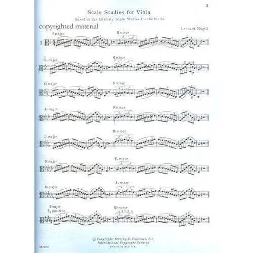 Schirmer Scale Studies Mogill Viola Noten Hrimaby für Bratsche