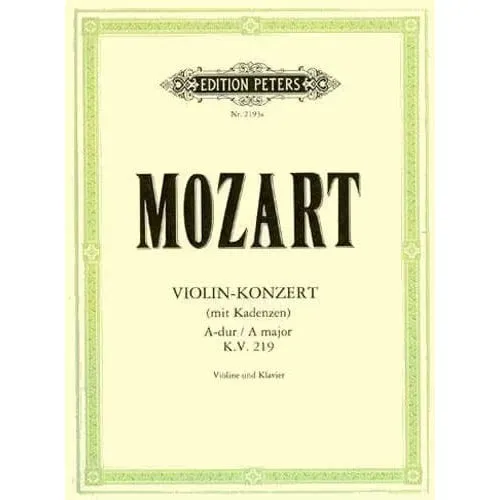 Edition Peters Mozart Konzert 5 A-Dur K 219 Violine Noten Marteau