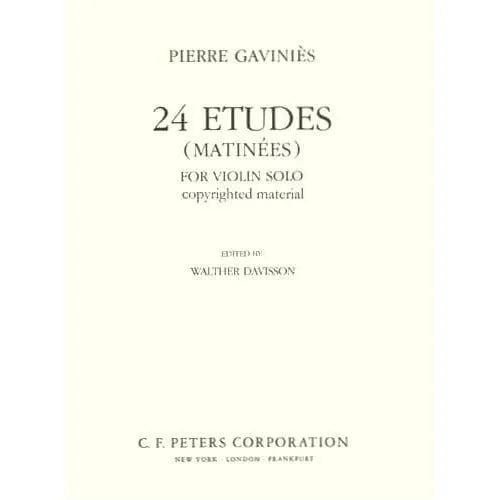 Edition Peters Gaviniès 24 Etudes Violinnote Davisson