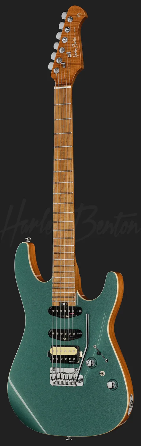 Harley Benton Fusion-IV HSS MN E-Gitarre Jade Metallic