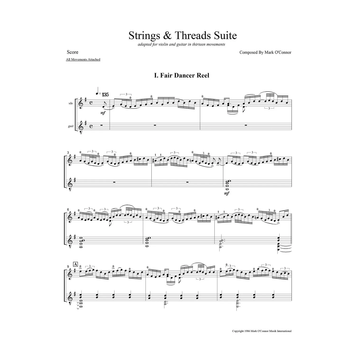 O'Connor Strings & Threads Suite Violinnoten Download