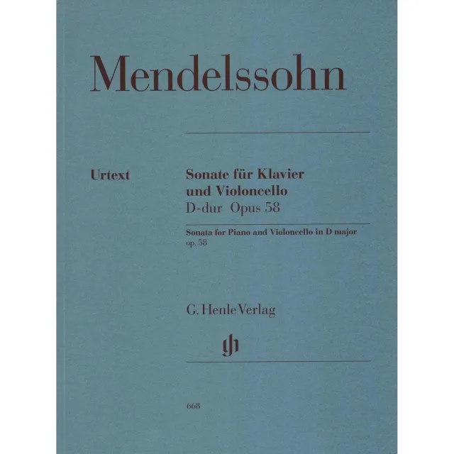 Mendelssohn Sonate D-Dur op. 58 Cello Henle Urtext