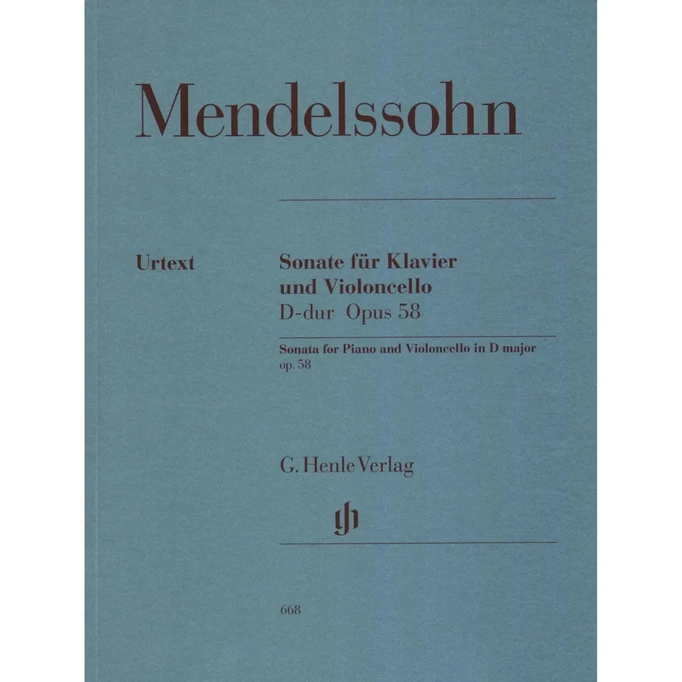 Mendelssohn Sonate D-Dur op. 58 Cello Henle Urtext