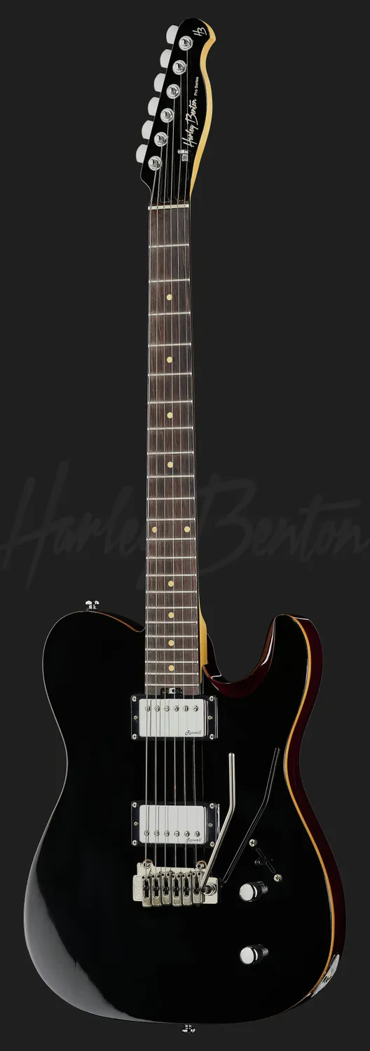 Harley Benton Fusion-T HH EB BK E-Gitarre Schwarz Tremolo