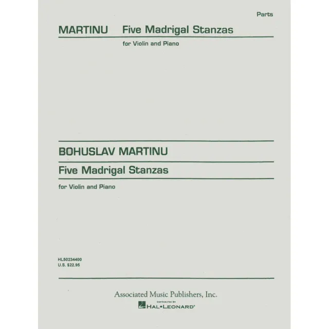 Martinů Five Madrigal Stanzas Op. 297 Noten Violine und Klavier