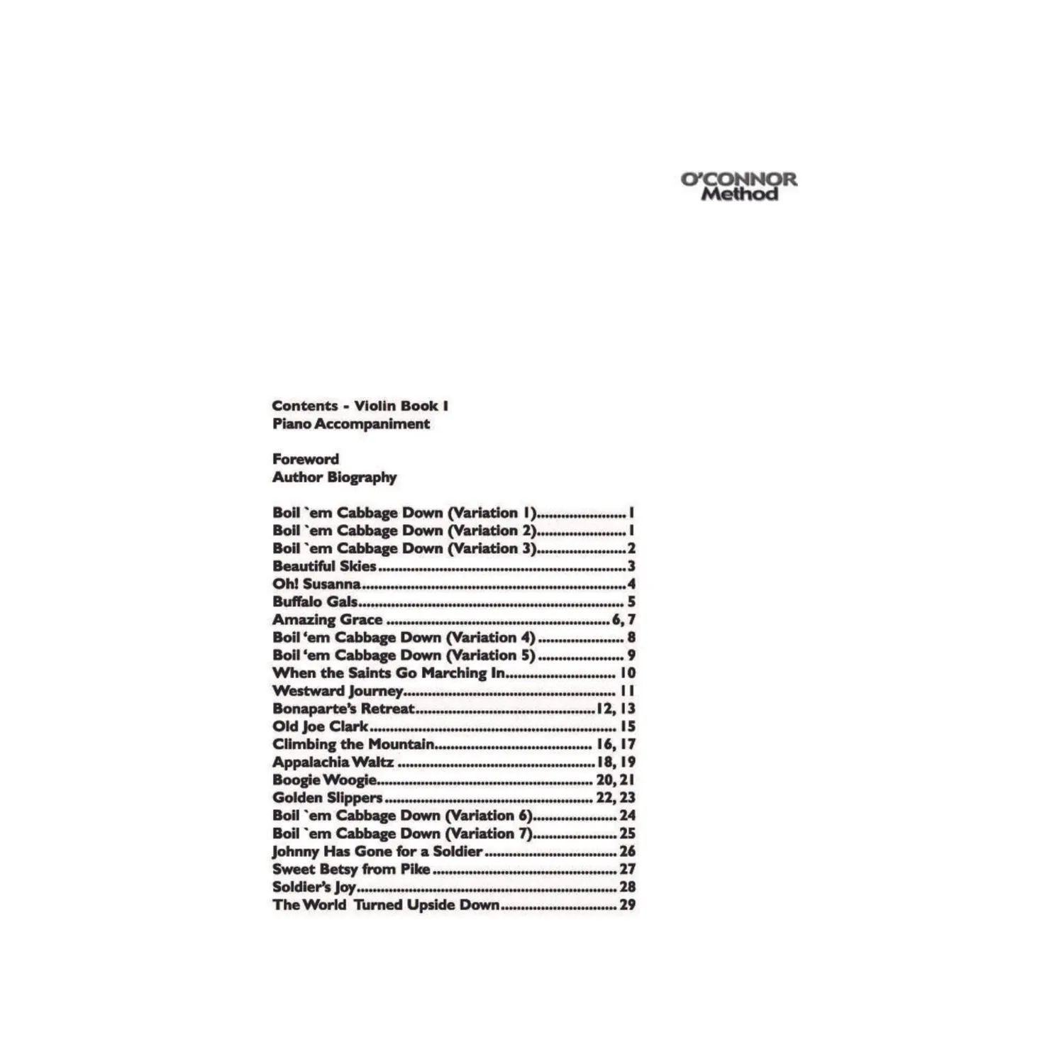 Shar Music O'Connor Violin Method I Noten Klavierbegleitung Download