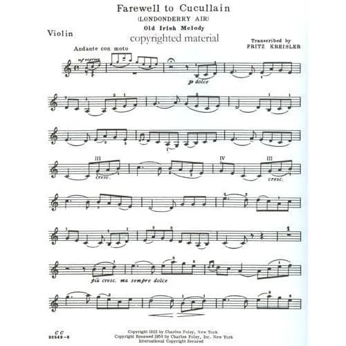 Shar Music Farewell to Cucullain Violin Noten Klavier