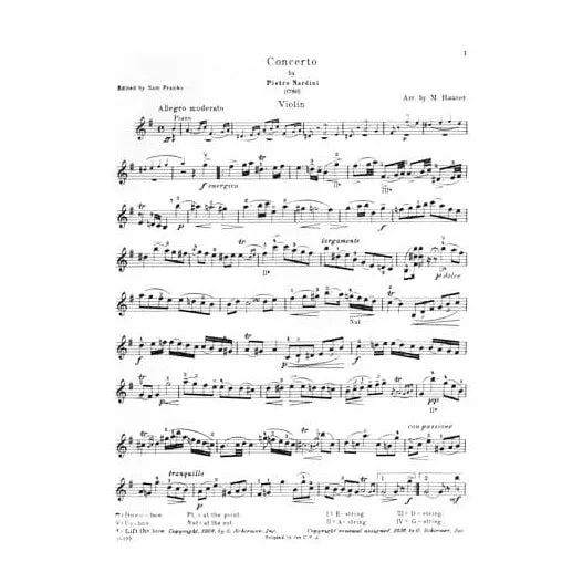 Shar Music Nardini Konzert e-Moll Geigennoten Violine