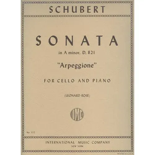 Schubert Arpeggione Sonate Cello Klavier Noten Rose