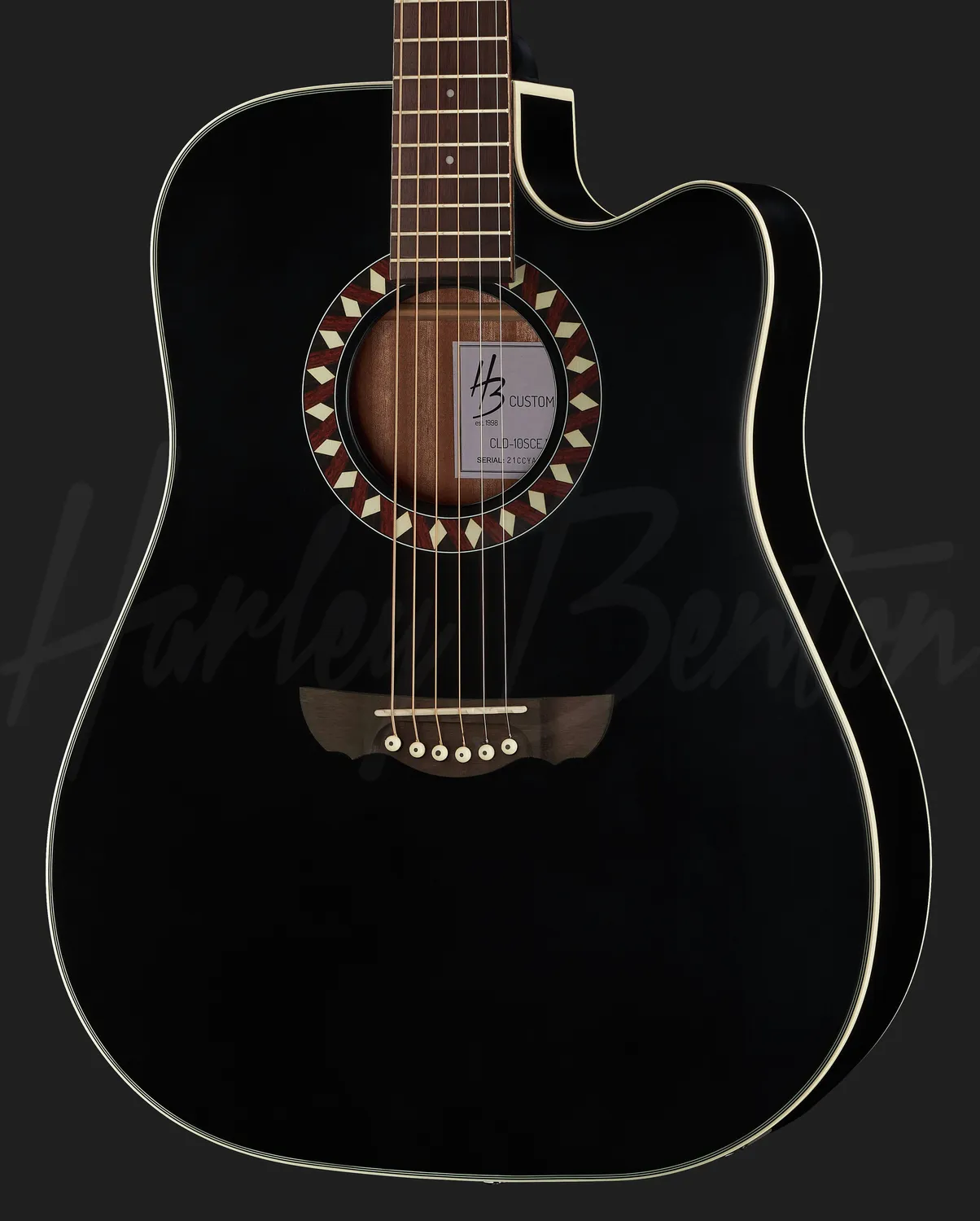 Harley Benton CLD-10SCE Westerngitarre Schwarz Matt Tonabnehmer