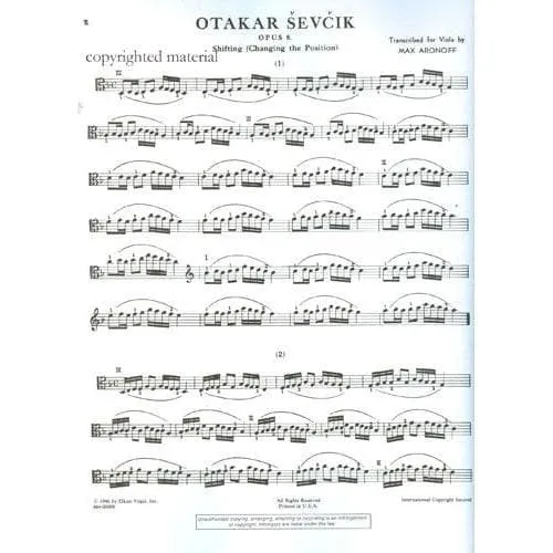 Sevcik Op 8 Lagenwechsel Etüden Viola Aronoff