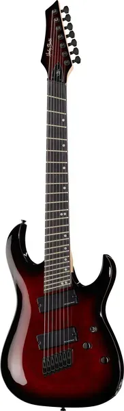 Harley Benton Progressive MultiScale-7 TPB DLX E-Gitarre Rot