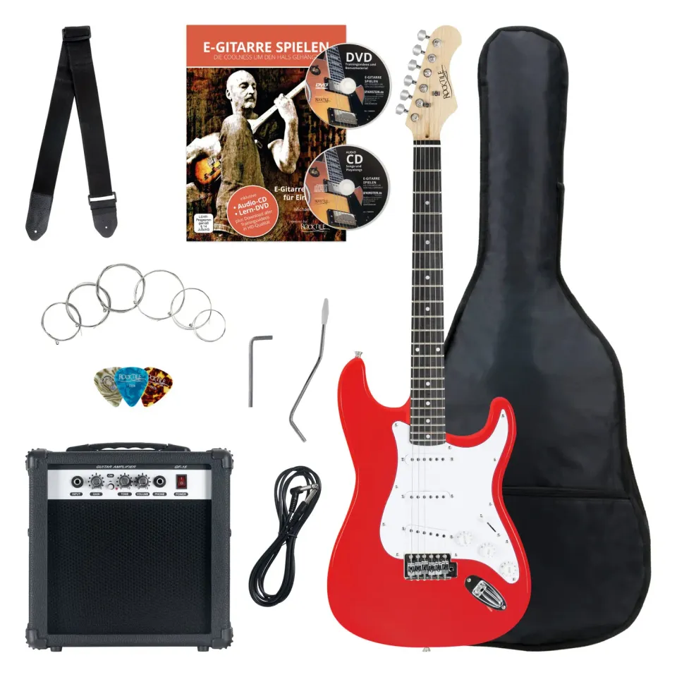 Rocktile Banger's Pack E-Gitarren Set Rot mit Verstärker