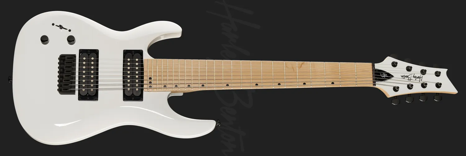 Harley Benton Rock Series R-458MN E-Gitarre links weiß 8-saitig