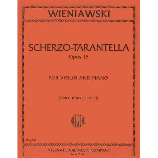 Wieniawski Scherzo-Tarantella Op 16 Noten Violine Klavier