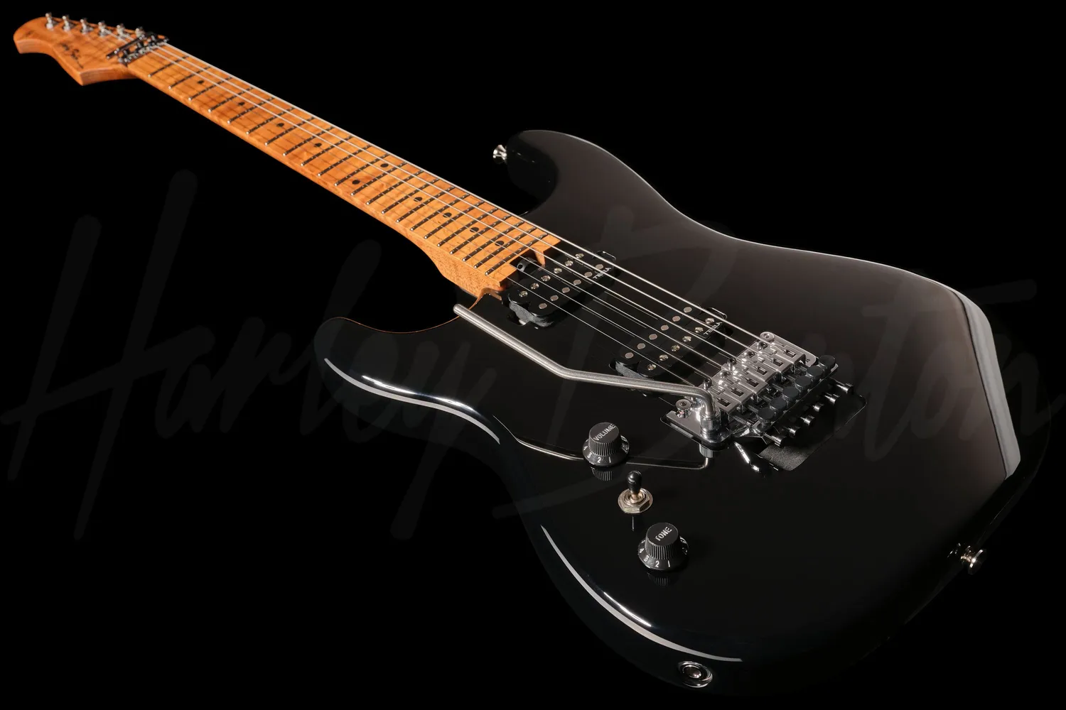 Harley Benton ST-80FR MN LH E-Gitarre schwarz Linkshand