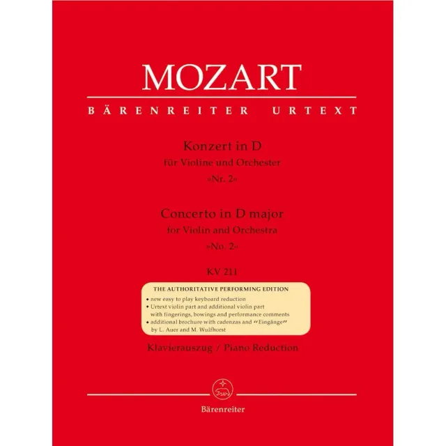 Bärenreiter Mozart Konzert Nr.2 D-Dur KV211 Noten Violine Urtext