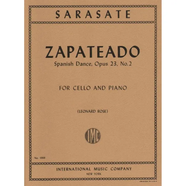 Sarasate Zapateado op.23 Nr.2 Cello Klavier Noten