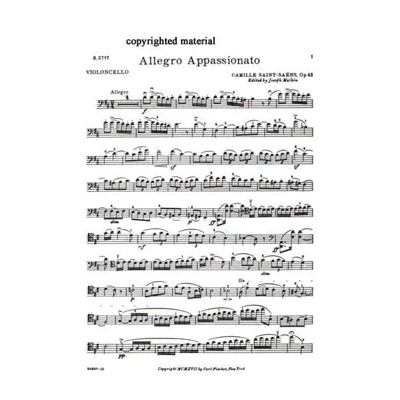 Shar Music Saint-Saens Allegro Appassionato Op 43 Noten Cello