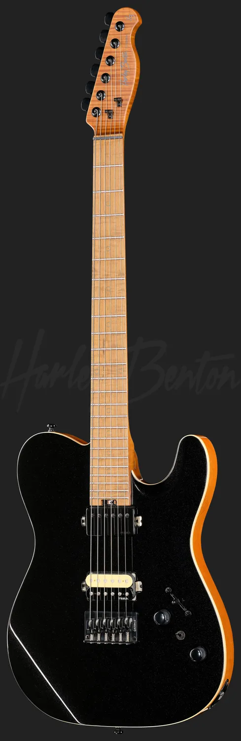 Harley Benton Fusion-T II HH MN HT BM E-Gitarre Black Metallic Humbucker