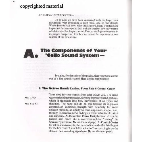 Arioso Press Joy of Cello Playing Heft Master Lesson 6