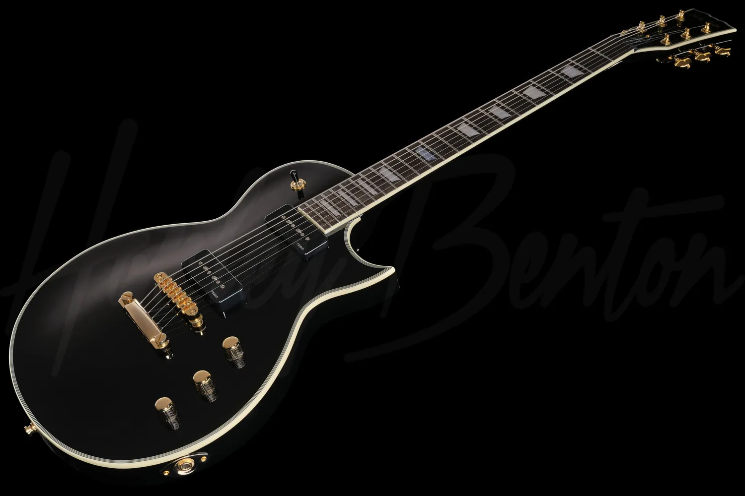 Harley Benton SC-Custom III P90 E-Gitarre Black Meranti