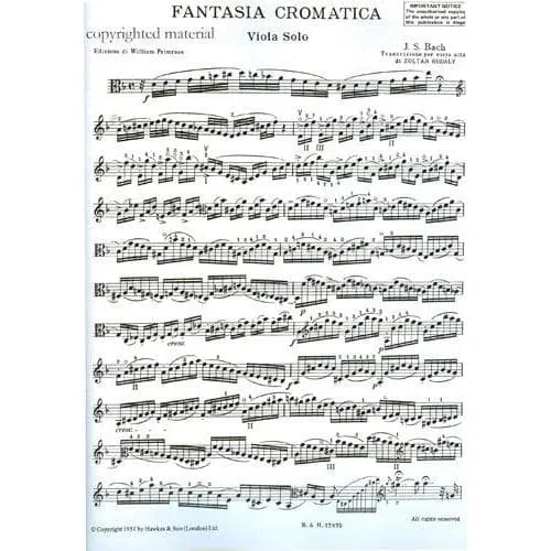 Boosey Bach BWV 903 Bratschennoten Solo Kodály Fantasie