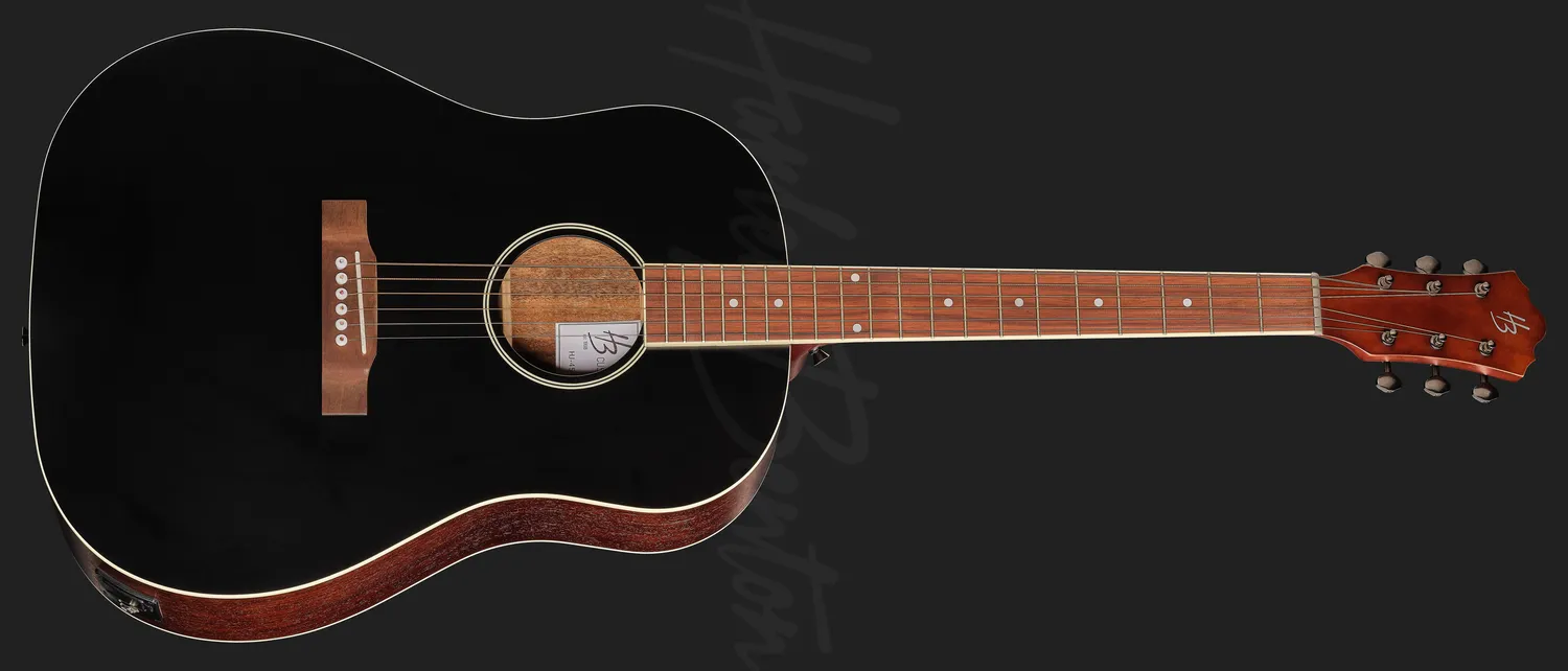 Harley Benton Bluegrass HBJ-45E Westerngitarre schwarz Tonabnehmer