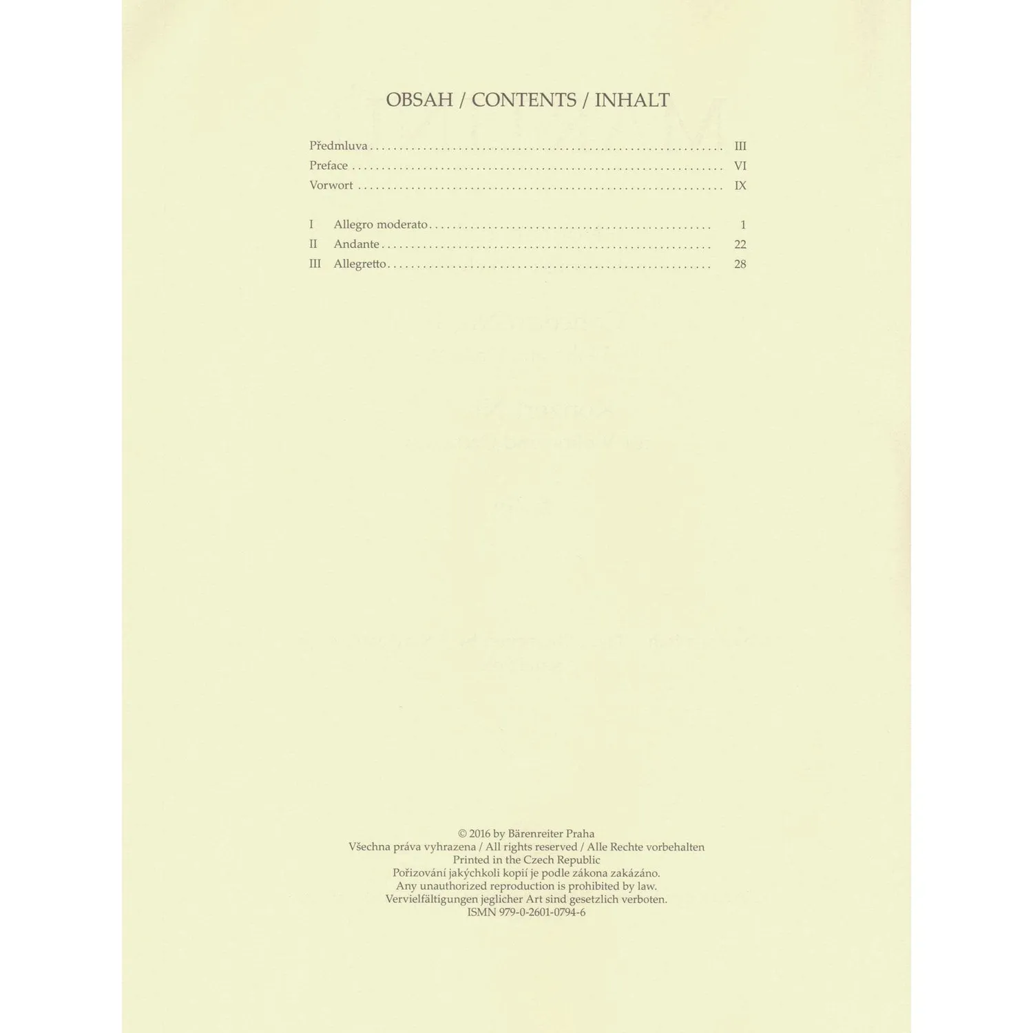 Bärenreiter Martinů Konzert Nr.1 Noten Violine Klavier