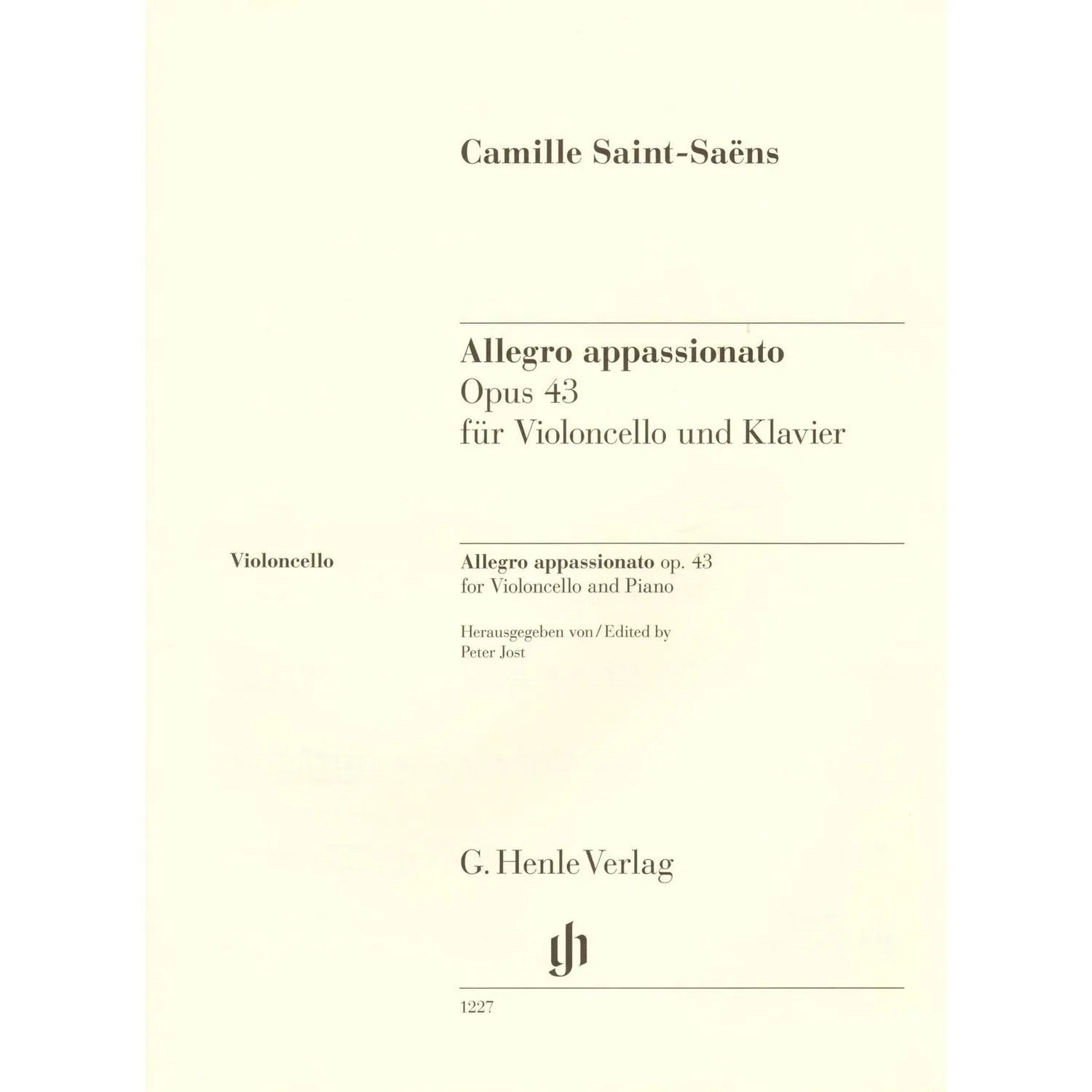 Henle Saint-Saëns Allegro Appassionato op. 43 Noten Cello Urtext